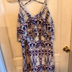 Floral Blue and White Women's Dress